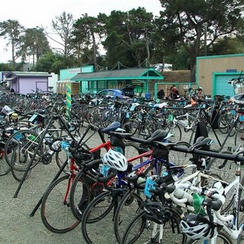 Sentio Cycling - Bike racks at camp set up daily and moved from city to city by Sentio. - Bike tours Near Me
