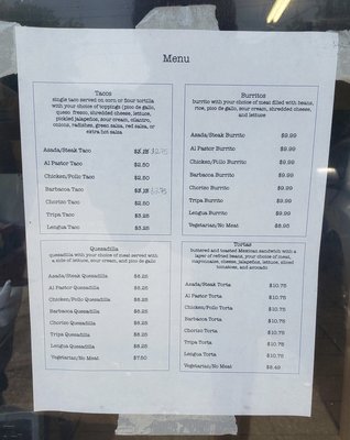 Menu photo 1 Tacos Mexico Richmond, VA