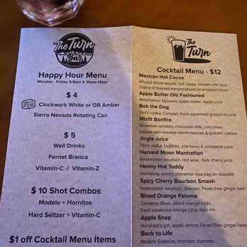 Turn 3 - Happy hour menu - Dive Bars Near Me - South Lake Tahoe, California