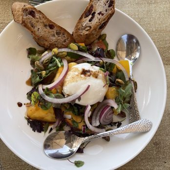 Veranda Restaurant - Stone Fruit & Burrata Salad - American Near Me - San Diego, California Veranda Restaurant - Stone Fruit & Burrata Salad - American Near Me - San Diego, California