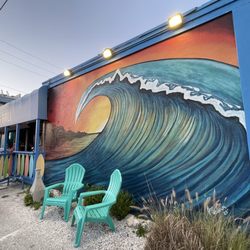 Beach Waves Grill - Outside mural