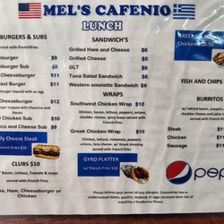 Mel's Cafenio - Lunch menu