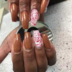 Nail Expert & Spa - #colorpowder #coffinshape #design by David !