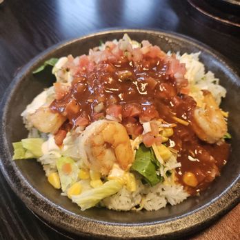 Flare - Fusion rice bowl with shrimp - Bubble Tea Near Me - Lompoc, California