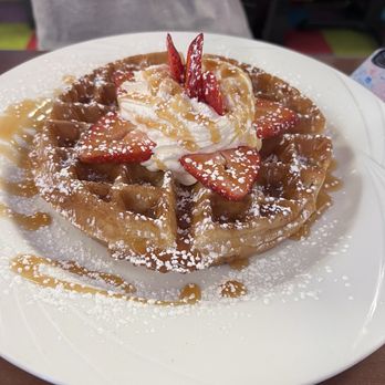 Zenaida's Cafe - Belgian waffle with whipped cream and strawberries - Cafes Near Me - Las Vegas, Nevada Zenaida's Cafe - Belgian waffle with whipped cream and strawberries - Cafes Near Me - Las Vegas, Nevada