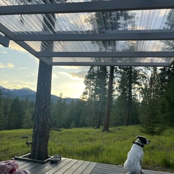 The Hohnstead - Beautiful view from the Stargazer with wing wall up - Vacation Rentals Near Me - Bonner, Montana