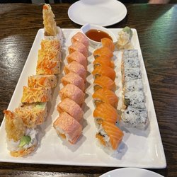 Otaki Sushi - From left to right     White River Roll  Crazy Salmon Roll  Tokyo Roll