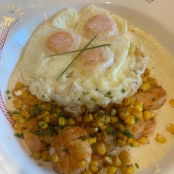 Breakfast Republic - Shrimp & grits with over easy eggs. - Breakfast & Brunch Near Me - Palm Desert, California Breakfast Republic - Shrimp & grits with over easy eggs. - Breakfast & Brunch Near Me - Palm Desert, California