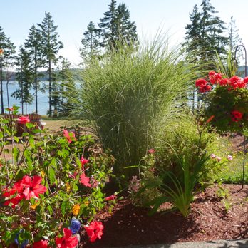 Two Eagles Lodge - Blooms galore from the patio - Vacation Rentals Near Me - Union Bay, British Columbia
