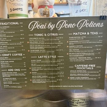 Po’ai By Pono Potions - Photo 5: Menu - Cafes Near Me - Honolulu, Hawaii Po’ai By Pono Potions - Photo 5: Menu - Cafes Near Me - Honolulu, Hawaii