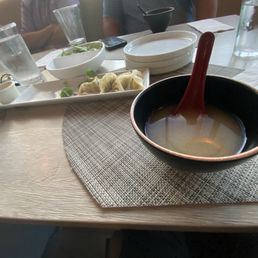 Miso soup and veggies dumplings Miso soup and veggies dumplings