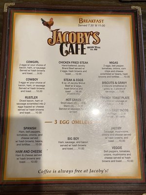 Menu photo 3 Jacoby's Cafe Melvin, TX