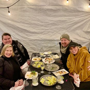 Fins Bistro - Our comfy tent spot - Seafood Near Me - Issaquah, Washington