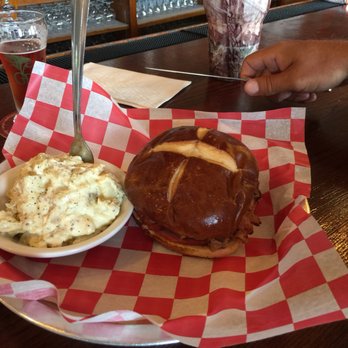 Greenbush Brewing - Cubano on pretzel roll - Barbeque Near Me - Sawyer, Michigan Greenbush Brewing - Cubano on pretzel roll - Barbeque Near Me - Sawyer, Michigan