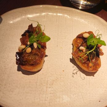 Aqua - Toast with eggplant- one of the appetizers included with brunch for 2 - Japanese Near Me - New York, New York Aqua - Toast with eggplant- one of the appetizers included with brunch for 2 - Japanese Near Me - New York, New York