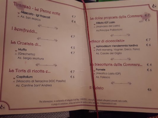 Menu photo 7 Osteria delle Commari Rome, RM Menu photo 7 Osteria delle Commari Rome, RM