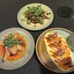 Appetizers: Brussels, burrata, shrimp
