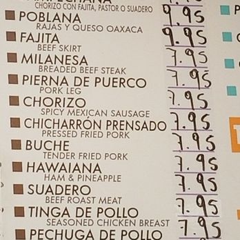La Salsa Verde - Menu panel 5 - Tacos Near Me - Carrollton, Texas