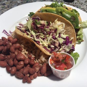 Haggo's Organic Taco - Two-taco platter - one beef, one vegan. So good!! - Tacos Near Me - Encinitas, California
