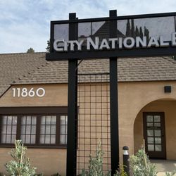 City National Bank - Whittier Branch ATM Sign from Street