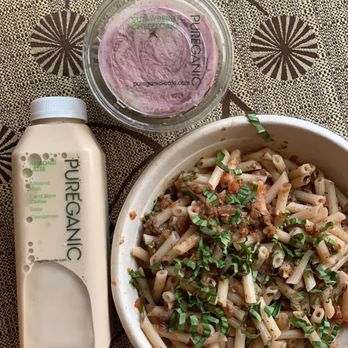 The Pureganic Cafe - Penne Bolognese Gluten Free Strawberry Cheezecake Almond Latte - Vegan Near Me - Harrison, New York