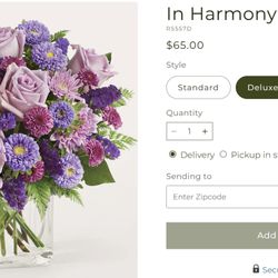 Gateway Florist - The listing I was ordering over the phone, with subsitutions.