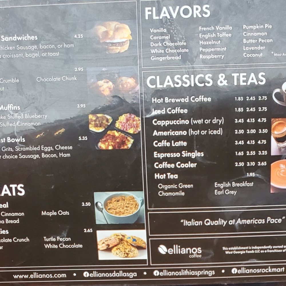 Ellianos Coffee - Breakfast sandwiches and various drinks - Breakfast & Brunch Near Me - Rockmart, Georgia