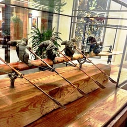Emprise Bank Center - Cool sculpture of monkeys rowing a boat.