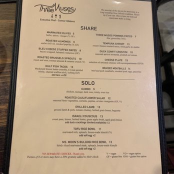 Three Muses - Menu - Jazz & Blues Near Me - New Orleans, Louisiana Three Muses - Menu - Jazz & Blues Near Me - New Orleans, Louisiana