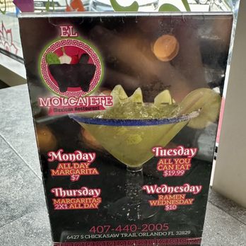 El Molcajete Mexican Restaurant - Weekly Specials Menu - Mexican Near Me - Orlando, Florida El Molcajete Mexican Restaurant - Weekly Specials Menu - Mexican Near Me - Orlando, Florida