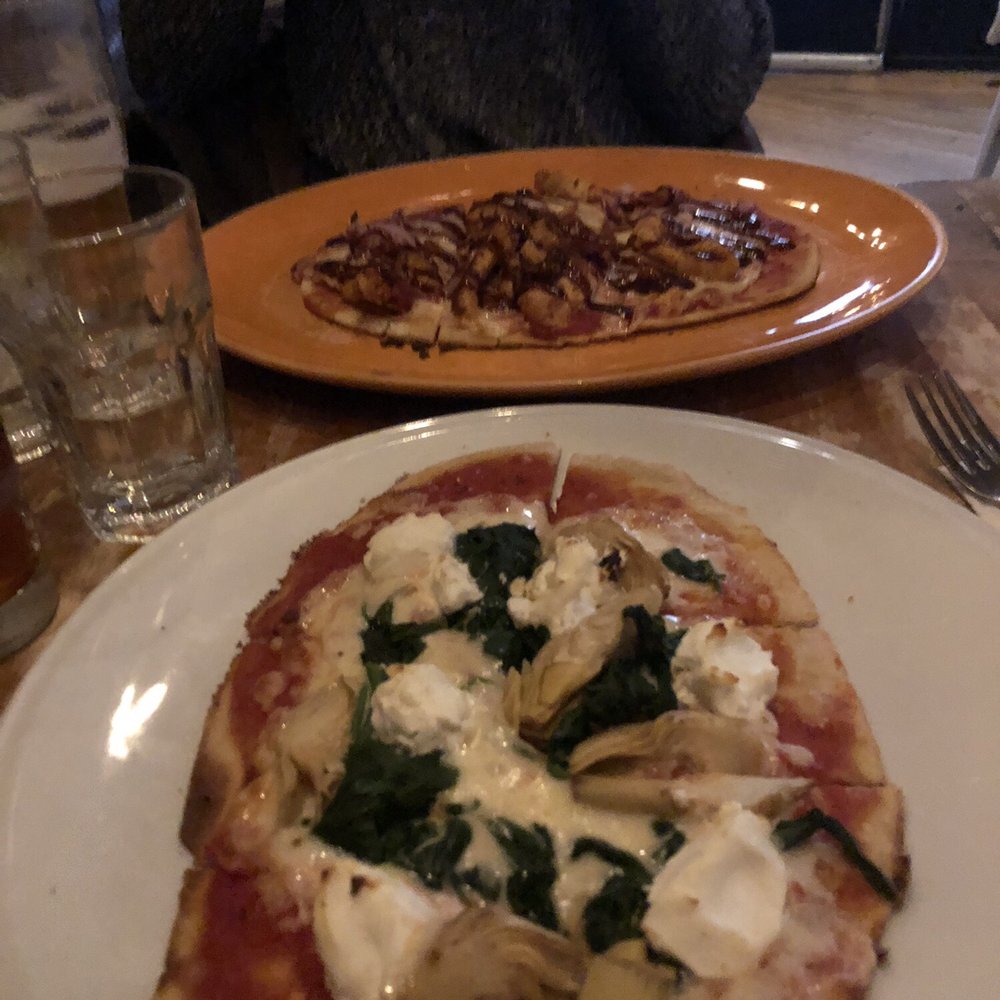 WILD - Spinach Artichoke Pizza and barbecue chicken pizza! - New American Near Me - New York, New York WILD - Spinach Artichoke Pizza and barbecue chicken pizza! - New American Near Me - New York, New York