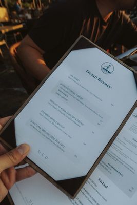 Menu photo 1 'ULU Kailua-Kona, HI Menu photo 1 'ULU Kailua-Kona, HI