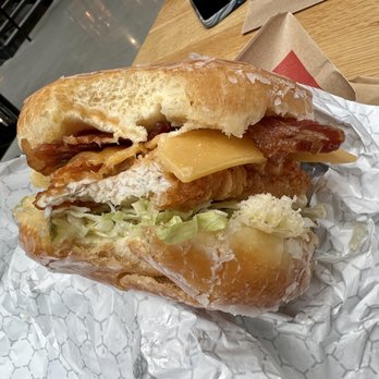 Do-Rite Donuts & Chicken - CBR chicken sandwich with donut buns. MUCH tastier than it looks! - Coffee & Tea Near Me - Chicago, Illinois