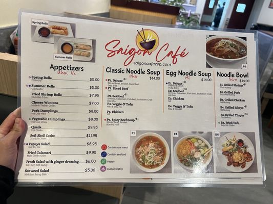 Menu photo 5 Saigon Cafe Zephyrhills, FL