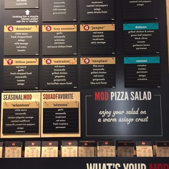 MOD Pizza - Menu on the wall - Pizza Near Me - Bellevue, Washington MOD Pizza - Menu on the wall - Pizza Near Me - Bellevue, Washington