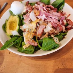 Bfast bowl on spinach and avocado toast Bfast bowl on spinach and avocado toast