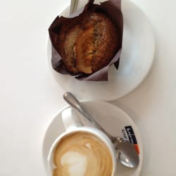 Simmone Logue - Soy flat white and citrus poppyseed muffin