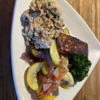 The Ridge at the Hill - Blackened Salmon with Rice & Vegetables. - American Near Me - San Antonio, Texas The Ridge at the Hill - Blackened Salmon with Rice & Vegetables. - American Near Me - San Antonio, Texas