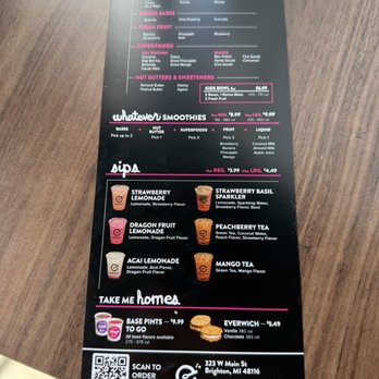 everbowl - The other side of the menu! - Acai Bowls Near Me - Brighton, Michigan