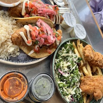 California Fish Grill - BATTERED FISH TACO COMBO Fish and 2 PIECE BATTERED FISH & CHIPS - Seafood Near Me - Rosemead, California