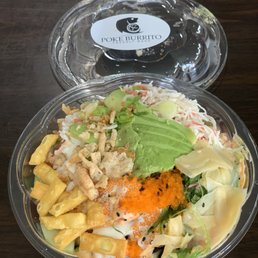 Poke My Way with 2 proteins (~$14 on Uber Eats).