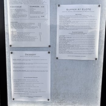 Elote Cafe - Menu. - Bars Near Me - Sedona, Arizona