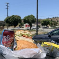 Tuscanos Pizza and Pasta - A beautiful day in Yucaipa and an AWESOME sando ... Turkey pesto  :)