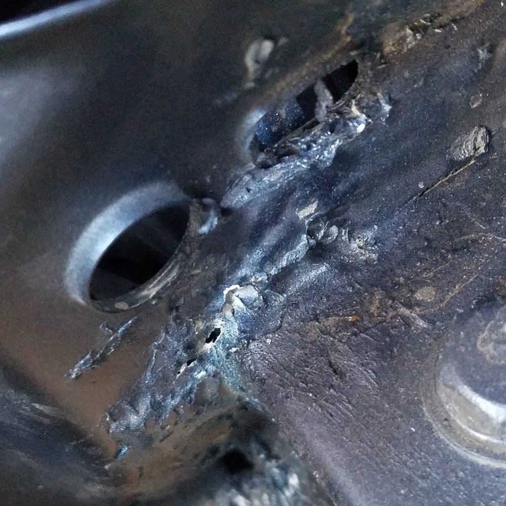 Absolute Collision Center - Thick bondo and seam sealer to disguise huge gaps and bad welds - Body Shops Near Me - Pico Rivera, California
