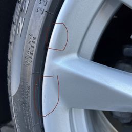 Rim has paint chipped (Damage)after guide rail malfunction Rim has paint chipped (Damage)after guide rail malfunction
