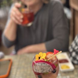 Pre meal adult refreshments On the patio at The Mill Pre meal adult refreshments On the patio at The Mill