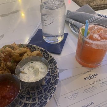 The Hampton Social - Atlanta - COOPERS BEACH CALAMARI RESORT WATER Strawberry and Lemon Margarita - New American Near Me - Atlanta, Georgia The Hampton Social - Atlanta - COOPERS BEACH CALAMARI RESORT WATER Strawberry and Lemon Margarita - New American Near Me - Atlanta, Georgia