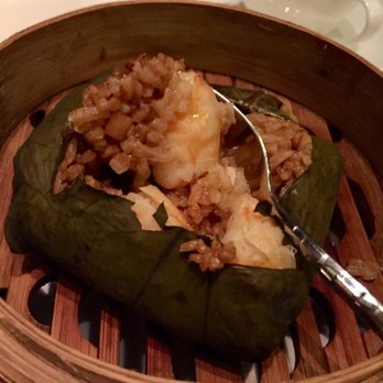 Tin Lung Heen - Fried rice w/shrimp, goose, and abalone in lotus leaf - Cantonese Near Me - Kowloon, HK