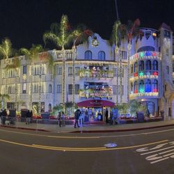 Mission Inn Hotel & Spa - Festival of Lights - Panoramic view of the side of the Mission Inn