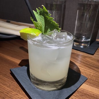 Soto - Shiso Lychee Margarita (shiso infused tequila, lychee liqueur, and yuzu citrus blend) for $14 - Japanese Near Me - Houston, Texas